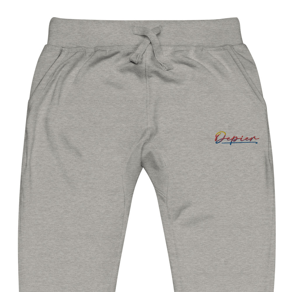 Depier Embroidered MultiLogo Unisex fleece sweatpants